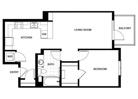 A03 Floor Plan at Candara at Hancock Park Apartments in Los Angeles CA
